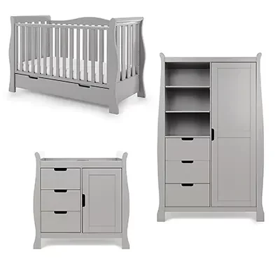 Product image of Dunelm OBaby Stamford Luxe 3 Piece Nursery Room Set​.